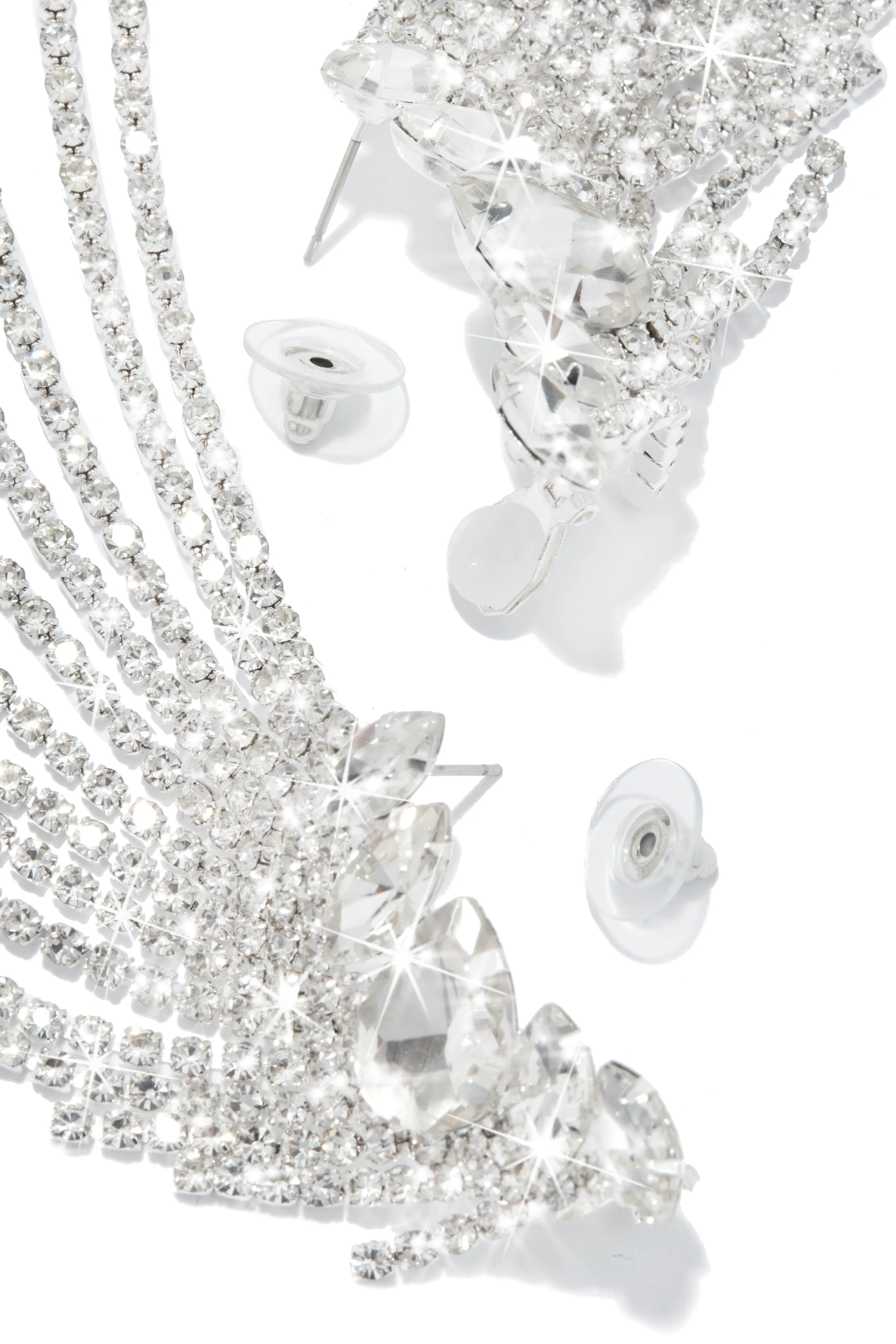 Cassia Embellished Statement Earring - Silver sold by Miss Lola product image thumbnail 3