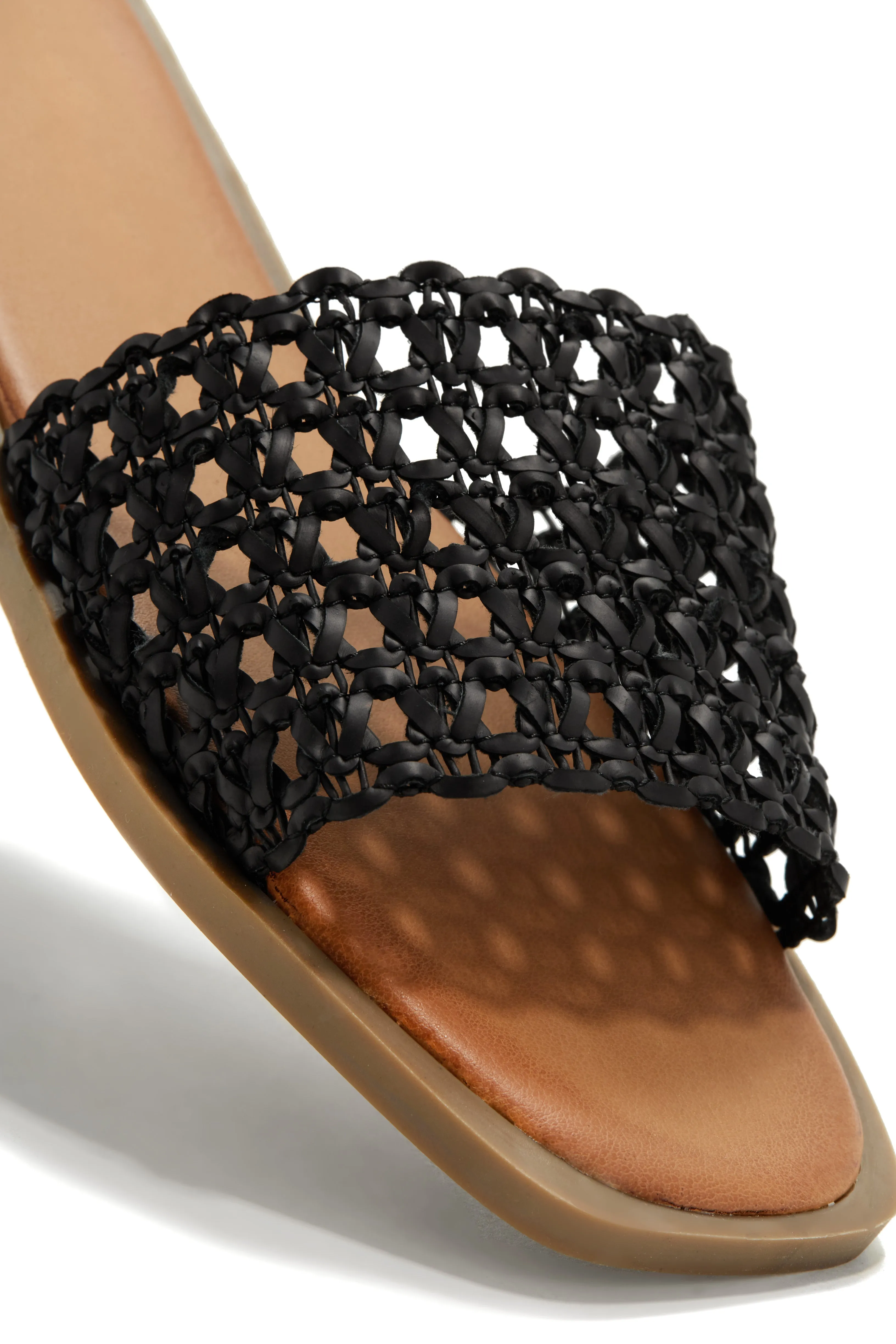 Getaway Oasis Woven Strap Flat Slip On Sandals - Black sold by Miss Lola product image thumbnail 2