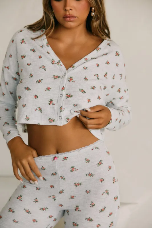 Cami Loungewear Long Sleeve Crop Top - Grey sold by Miss Lola