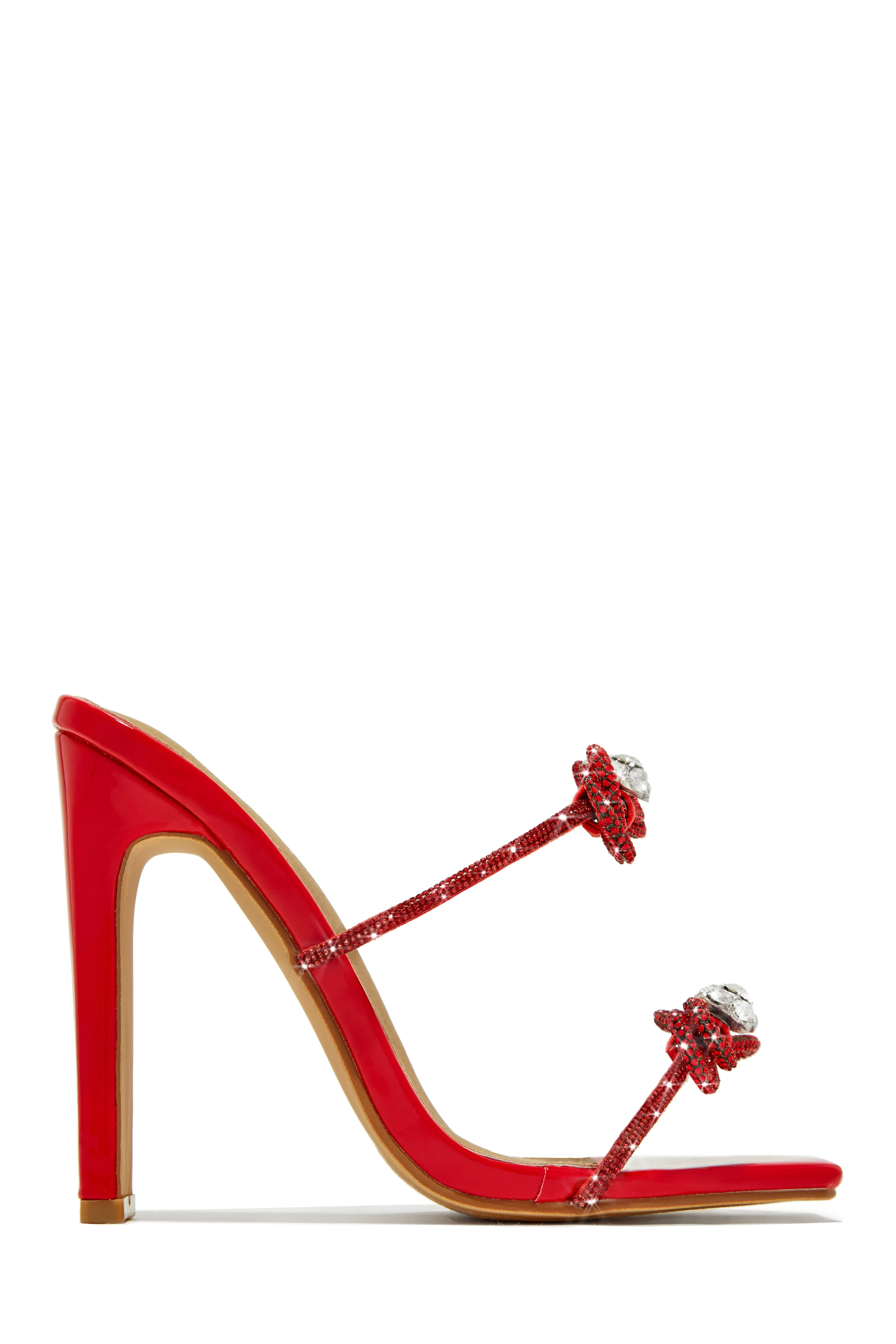 Life Is A Party Embellished High Heel Mules - Red sold by Miss Lola product image thumbnail 3