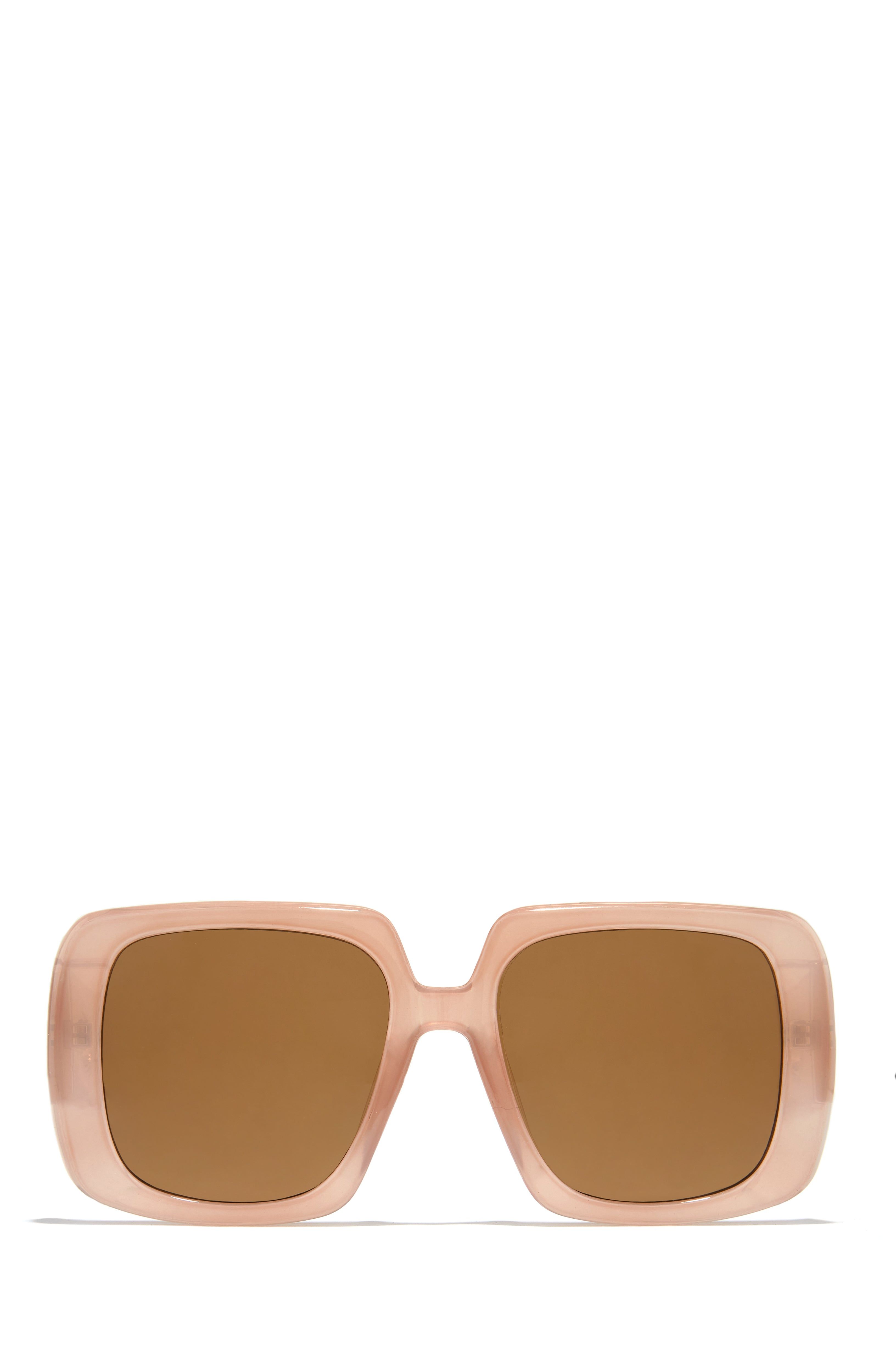Krissa Oversized Square Sunglasses - Nude sold by Miss Lola