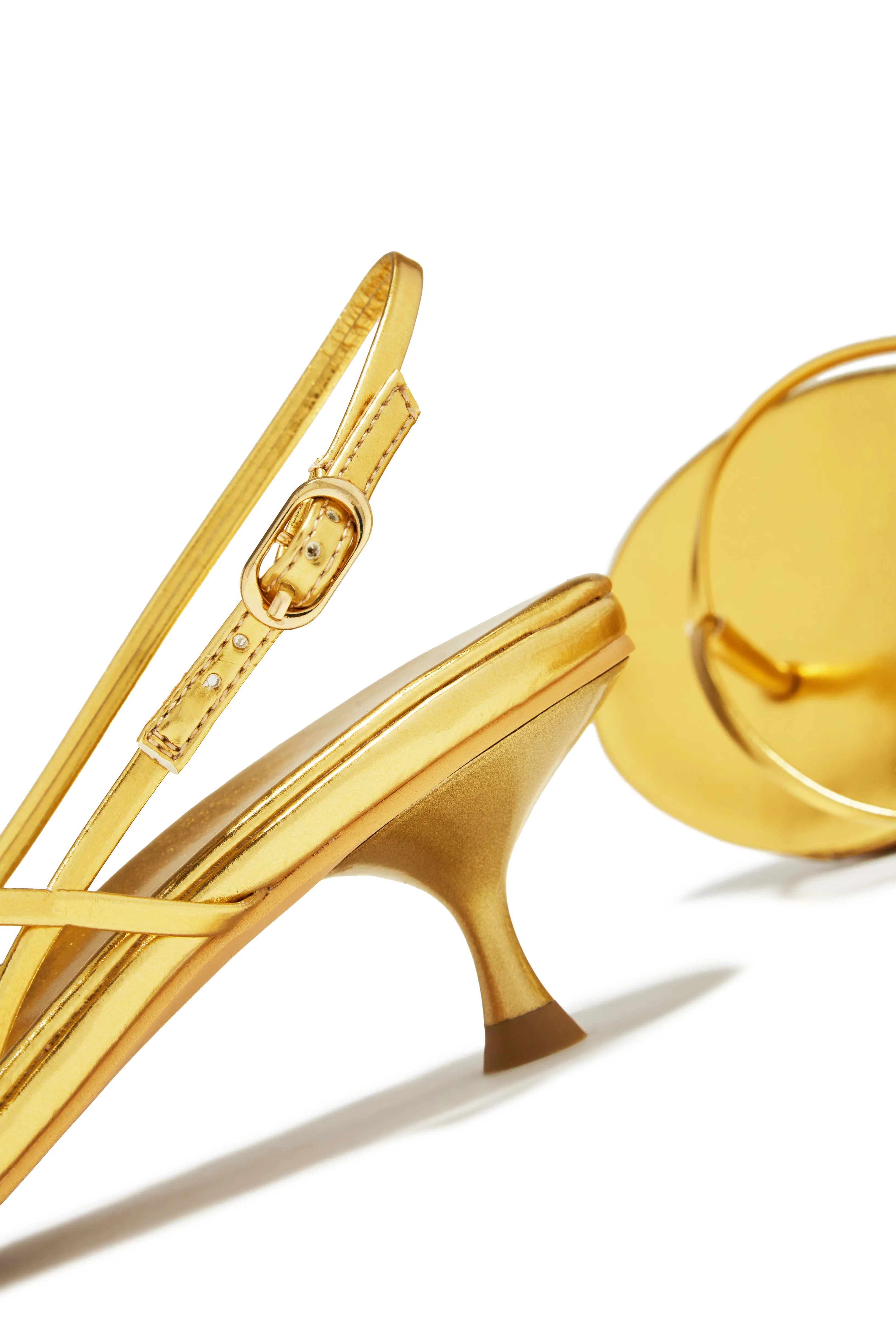 Elodie Slingback Kitten Heels - Gold sold by Miss Lola product image thumbnail 4