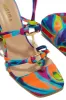 Stepping Out Lace Up Block Heels - Multi sold by Miss Lola