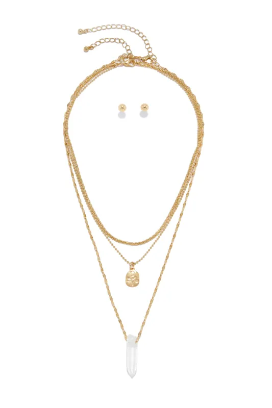 Deymara Necklace and Earring Set - Gold sold by Miss Lola