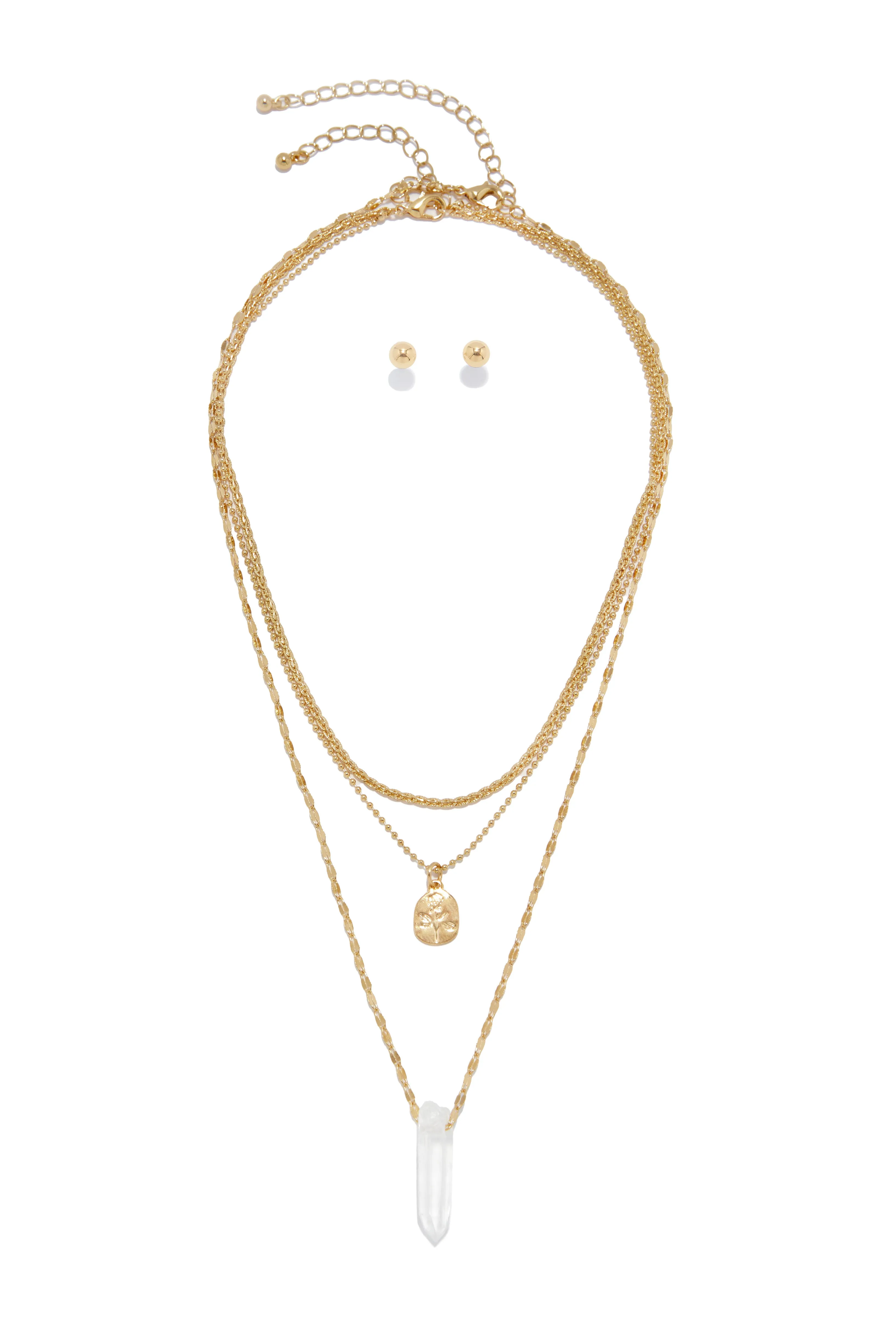Deymara Necklace and Earring Set - Gold sold by Miss Lola