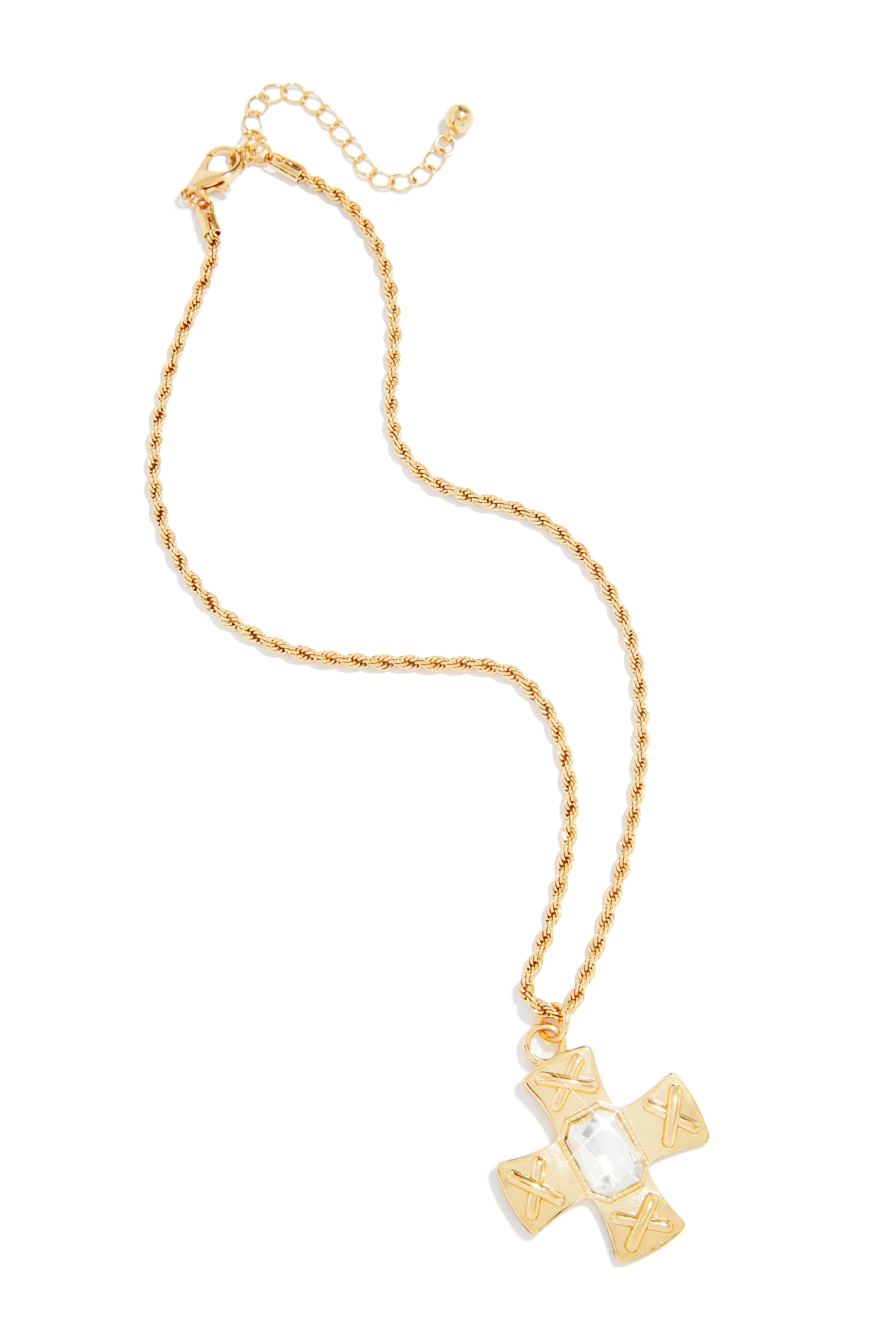 Norma Embellished Cross Necklace - Gold sold by Miss Lola product image thumbnail 2