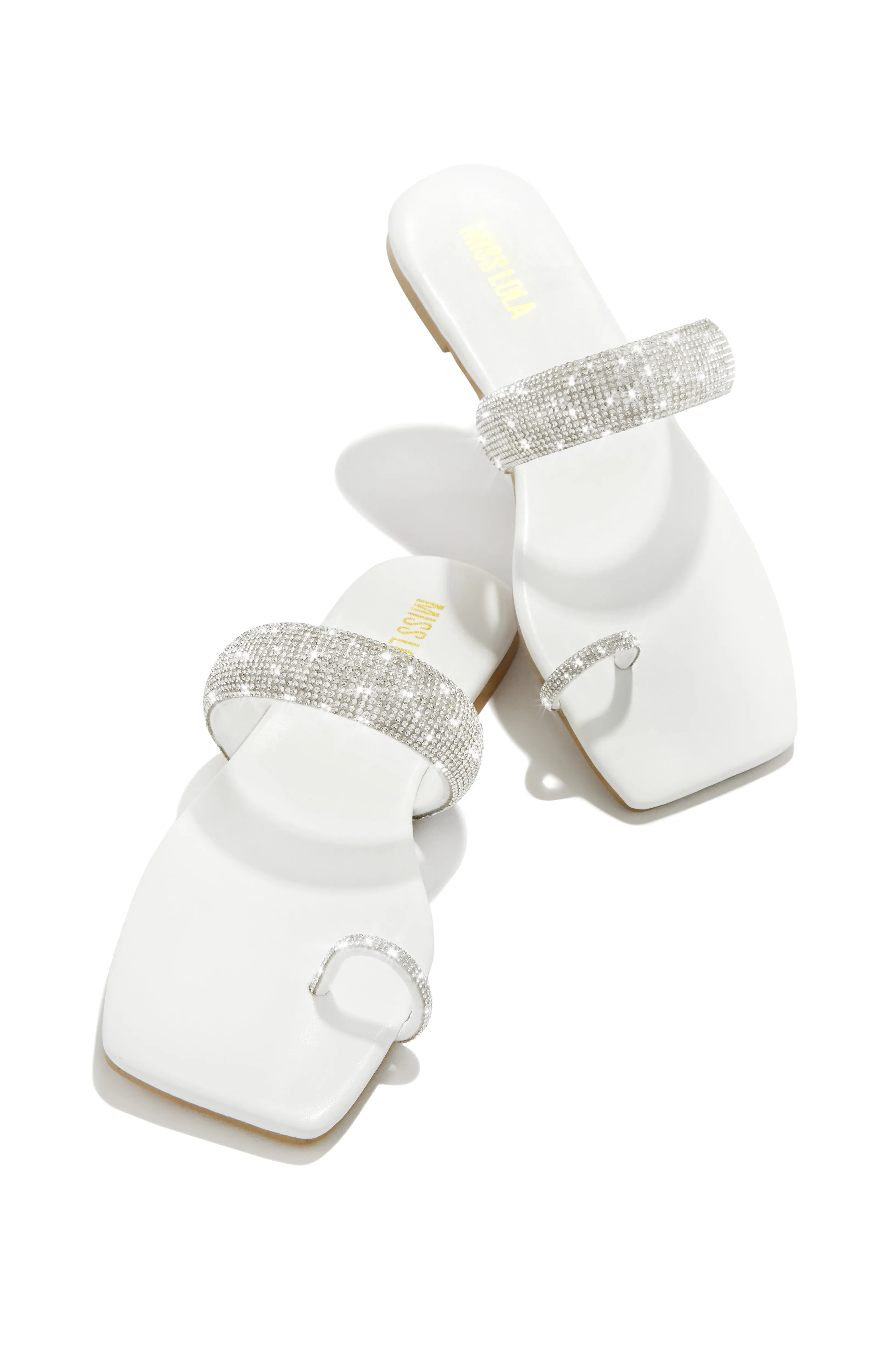 Cabana Beach Embellished Slip On Sandals - White sold by Miss Lola product image thumbnail 5
