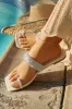 Cabana Beach Embellished Slip On Sandals - White sold by Miss Lola