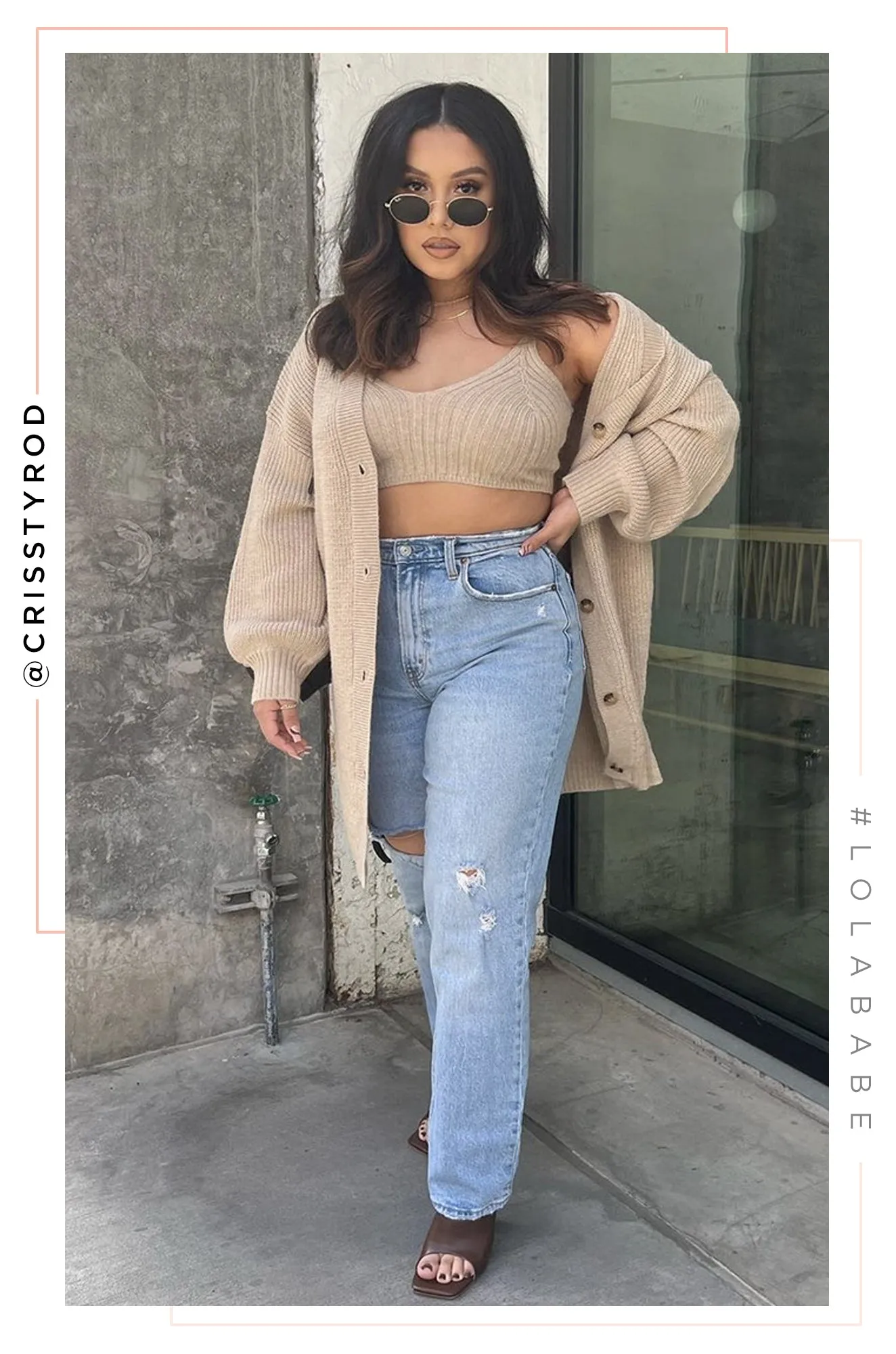 Chic Dates Two Piece Cardigan Set - Nude sold by Miss Lola product image thumbnail 2