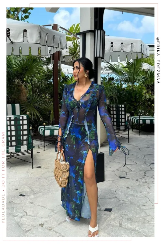 Gisella Mesh Maxi Dress Cover Up - Black sold by Miss Lola