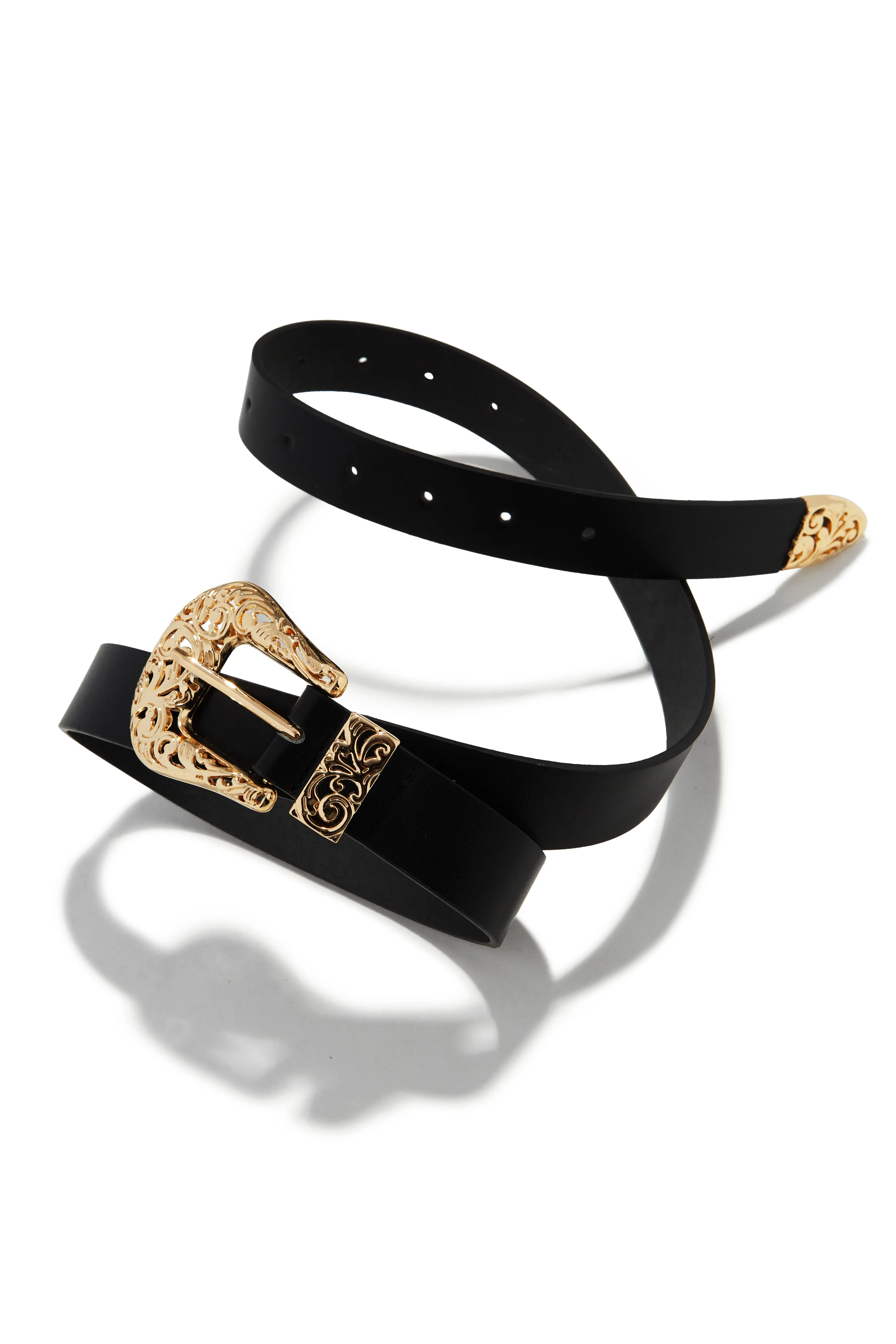 Southbound PU Western Belt - Black sold by Miss Lola