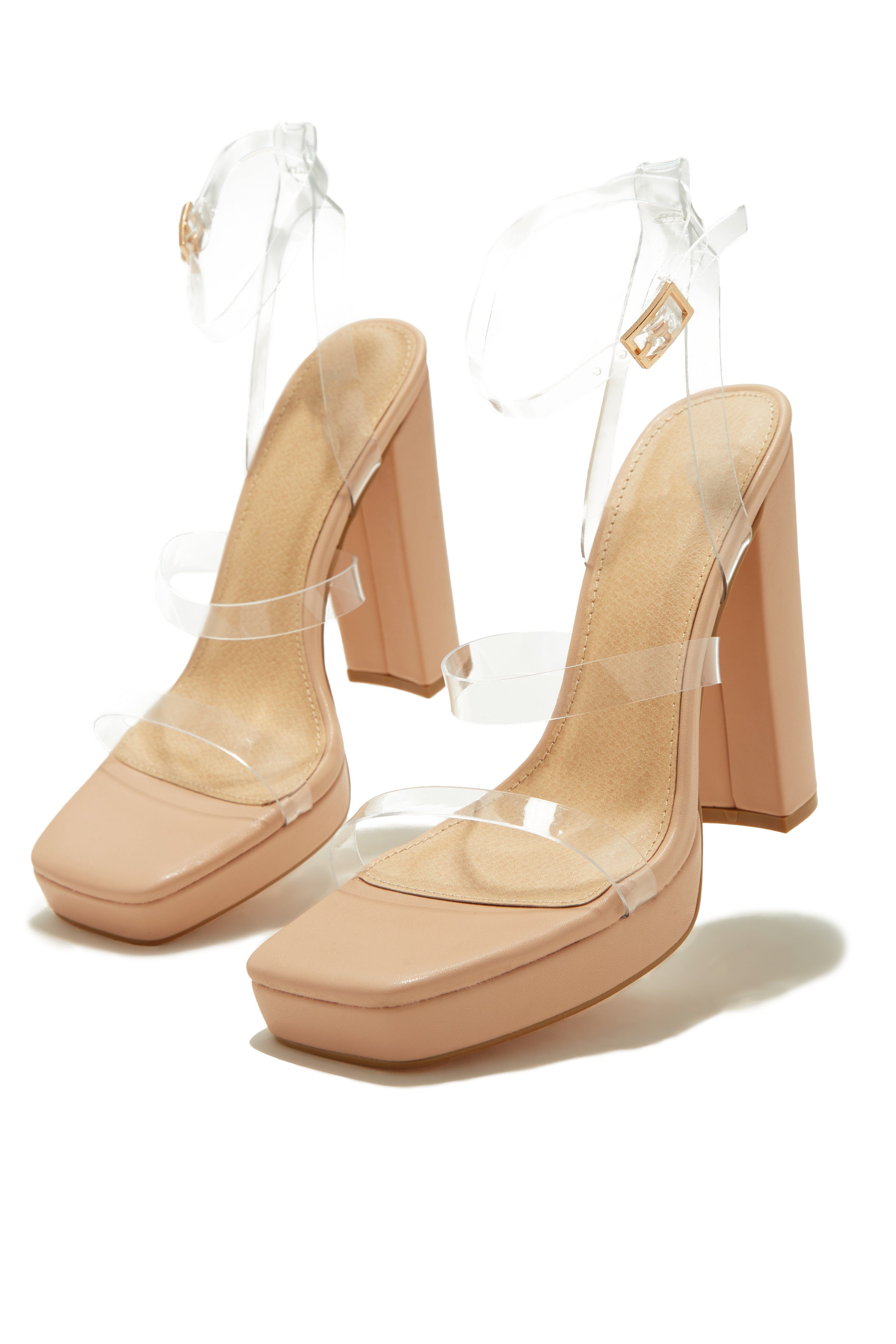 Midnight Muse Platform Block High Heels - Clear sold by Miss Lola product image thumbnail 3