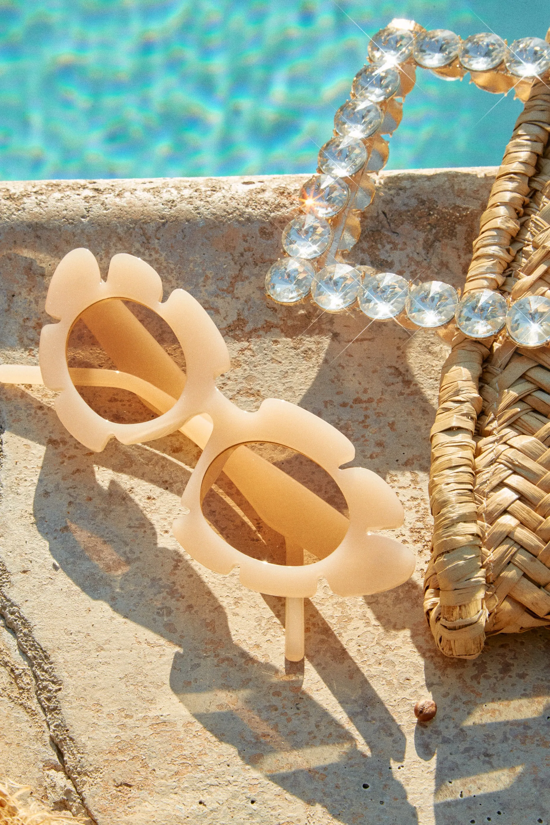 Weekend Flirt Unique Standout Frame Sunglasses - Nude sold by Miss Lola