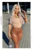 Got Game High Waist PU Skinny Pant - Rust sold by Miss Lola