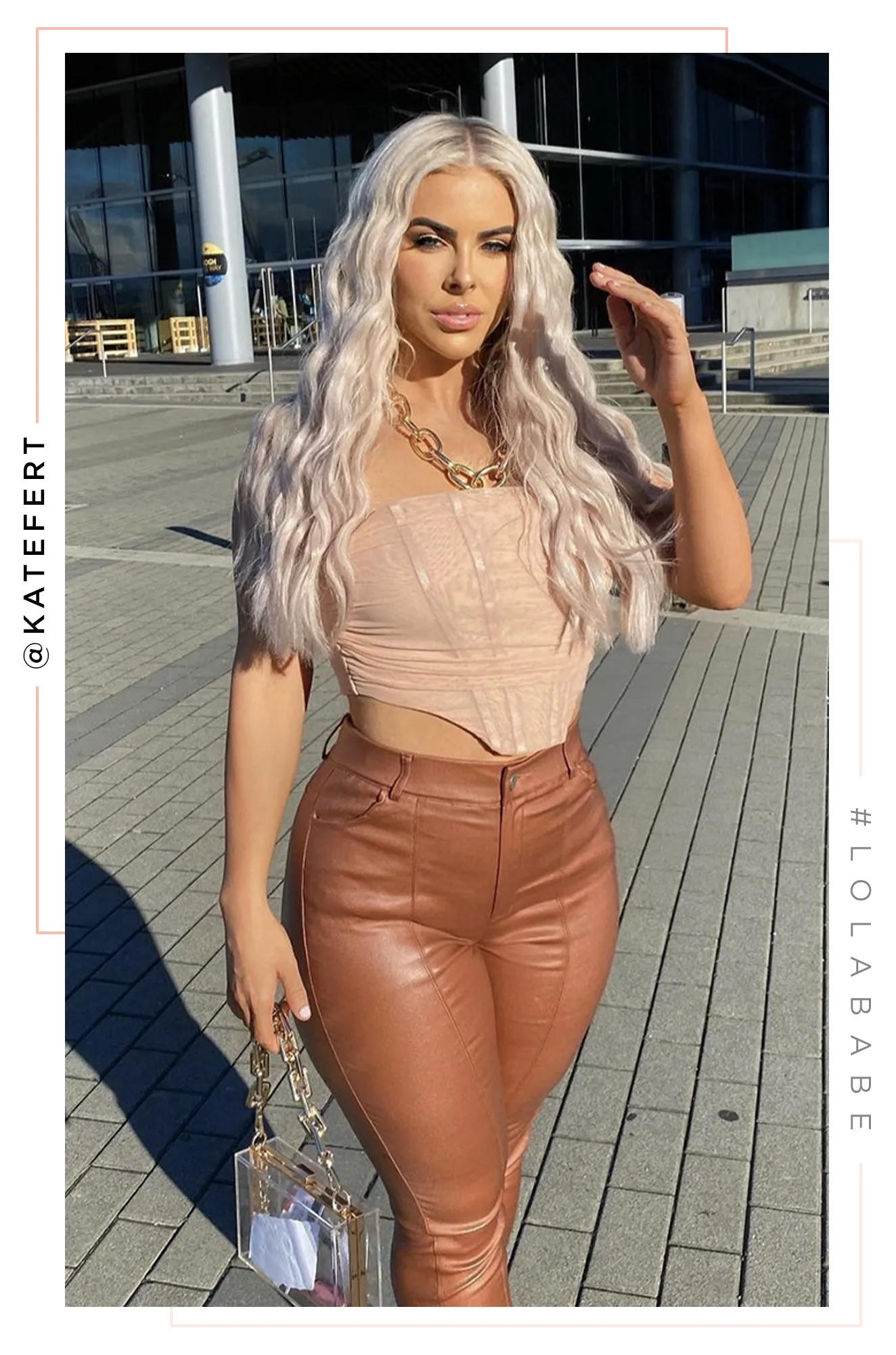 Got Game High Waist PU Skinny Pant - Rust sold by Miss Lola product image thumbnail 3