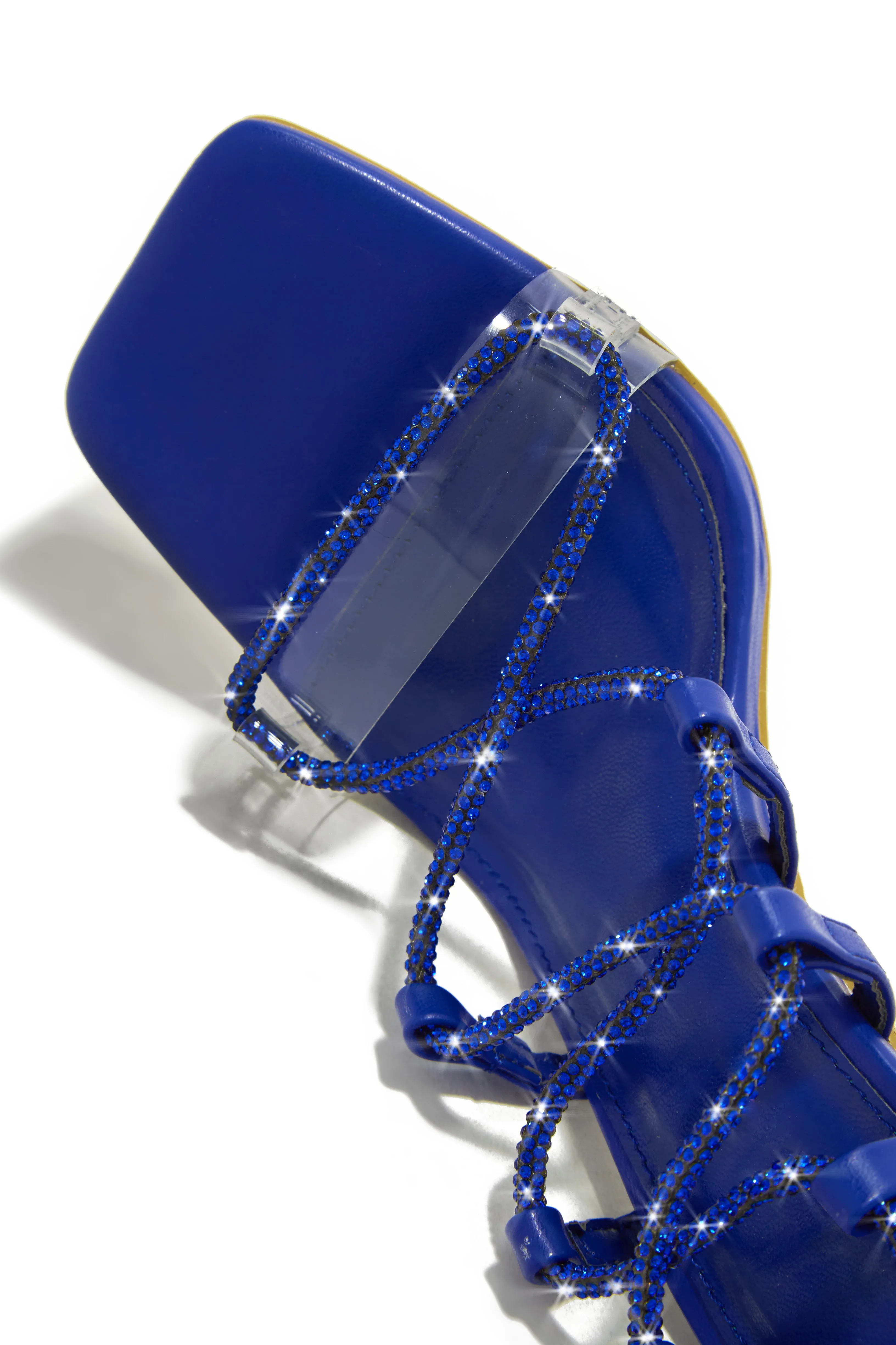 Birthday Wishes Embellished Lace Up Heels - Blue sold by Miss Lola product image thumbnail 5