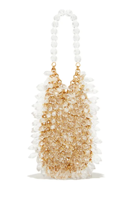 Luxe Dreaming Beaded Crossbody Handbag - Gold sold by Miss Lola
