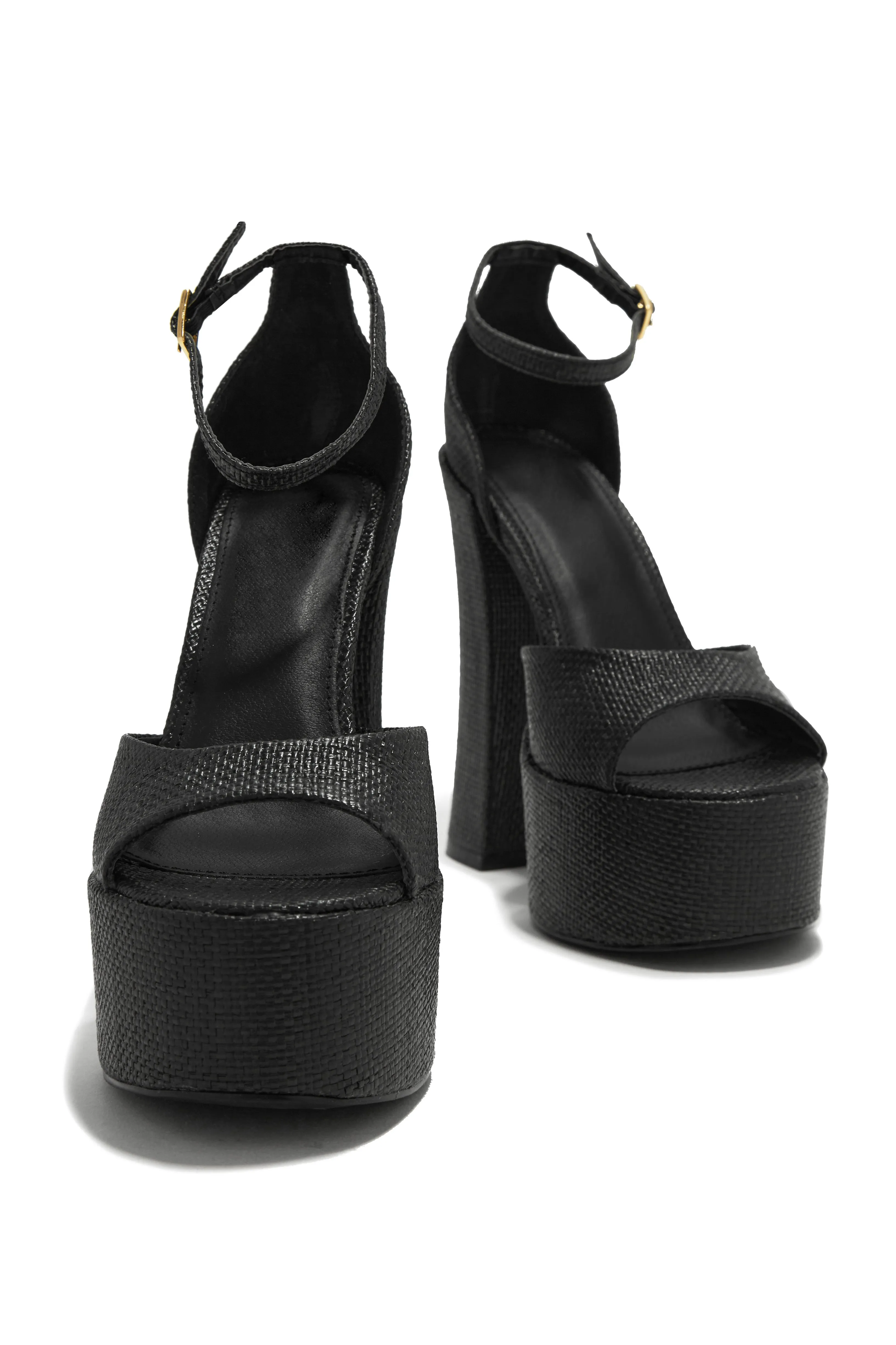 Baecation Platform Block High Heels - Black sold by Miss Lola product image thumbnail 4