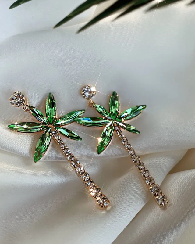 Tropical Glam Palm Tree Earring - Multi sold by Miss Lola
