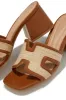 Roxanne Block Mid Heel Mules - Tan sold by Miss Lola
