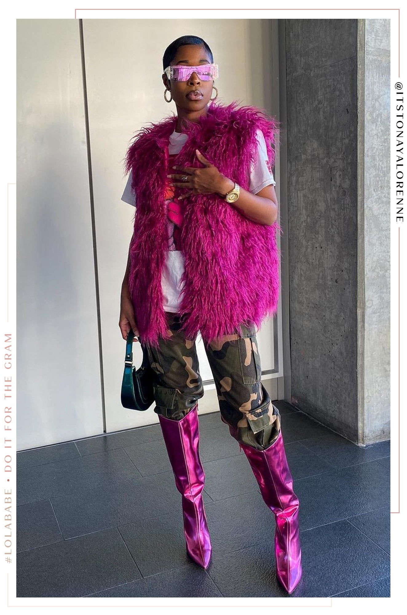 Center Of Attention Asymmetric High Heel Boots - Pink sold by Miss Lola product image thumbnail 2