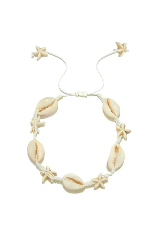 Island Girl Puka Shell Anklet - Natural sold by Miss Lola