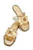 Del Sol Embellished Slip On Sandals - Gold sold by Miss Lola