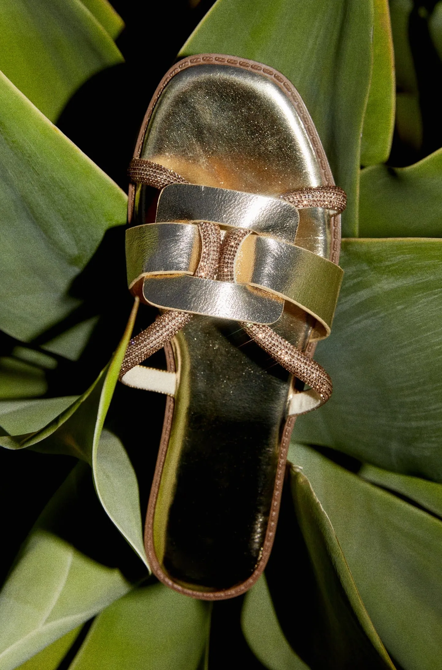 Del Sol Embellished Slip On Sandals - Gold sold by Miss Lola product image thumbnail 3