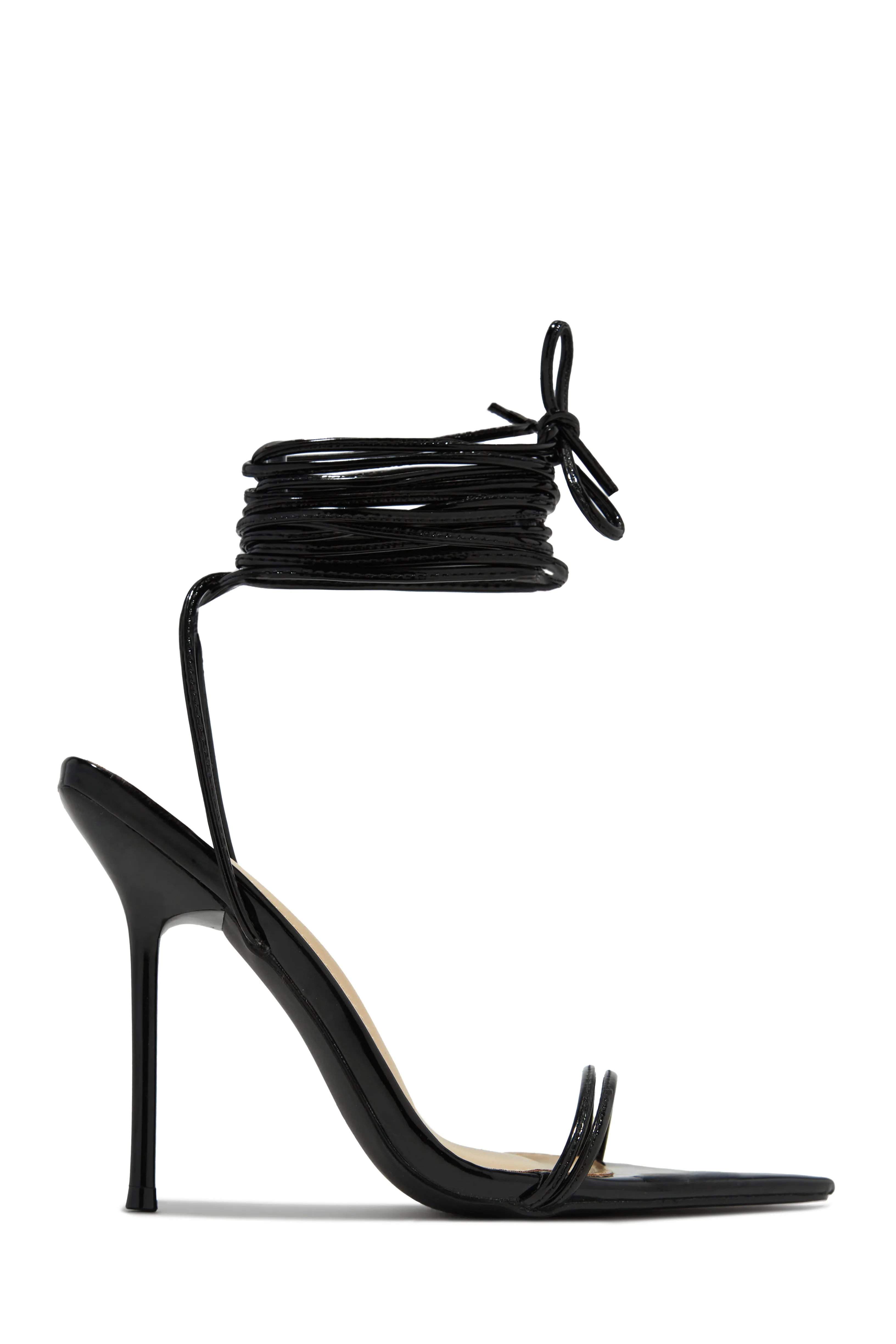 Zemira Lace Up High Heels - Black sold by Miss Lola product image thumbnail 5