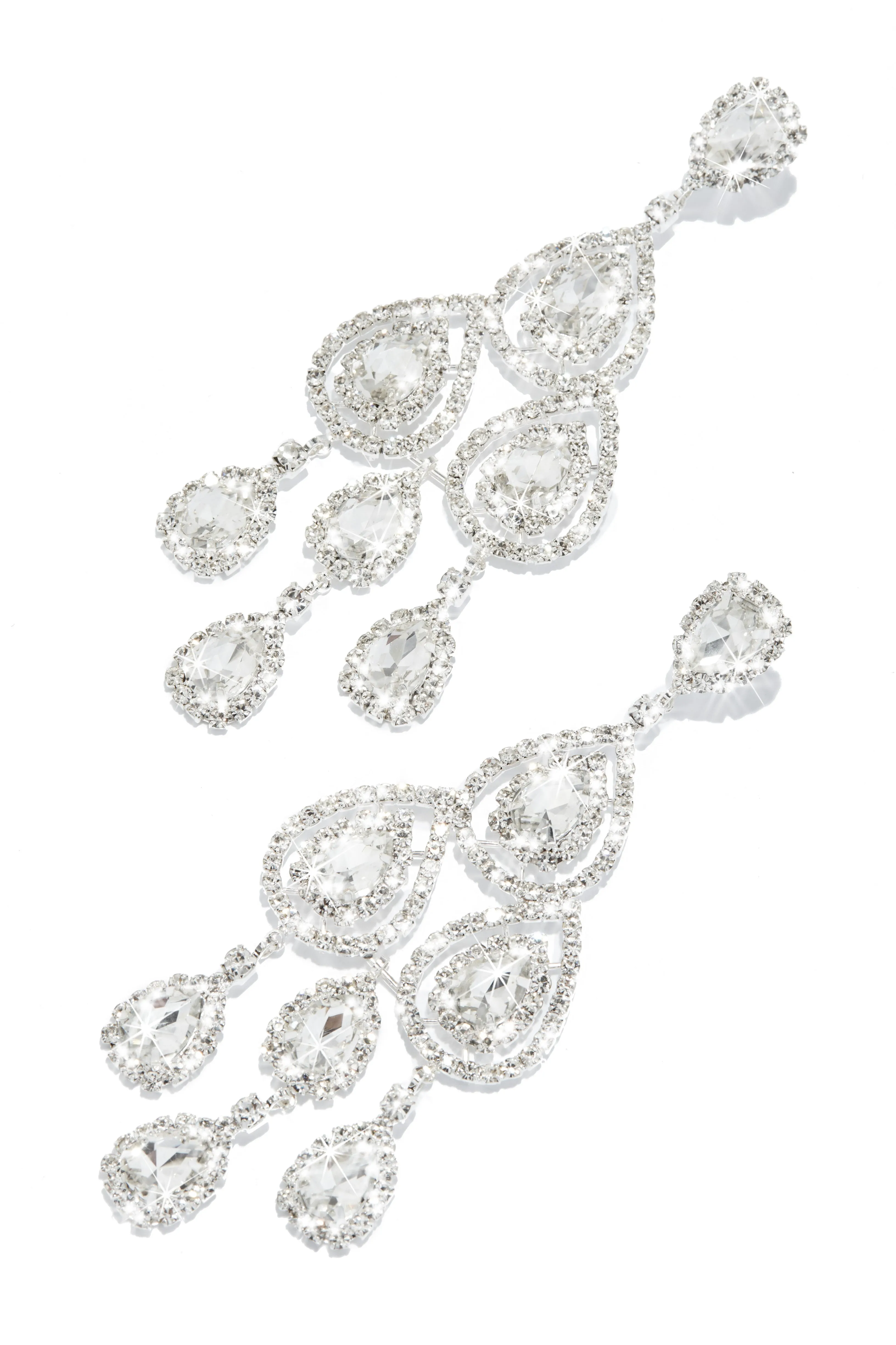 Gisellia Embellished Chandelier Earring - Silver sold by Miss Lola product image thumbnail 2