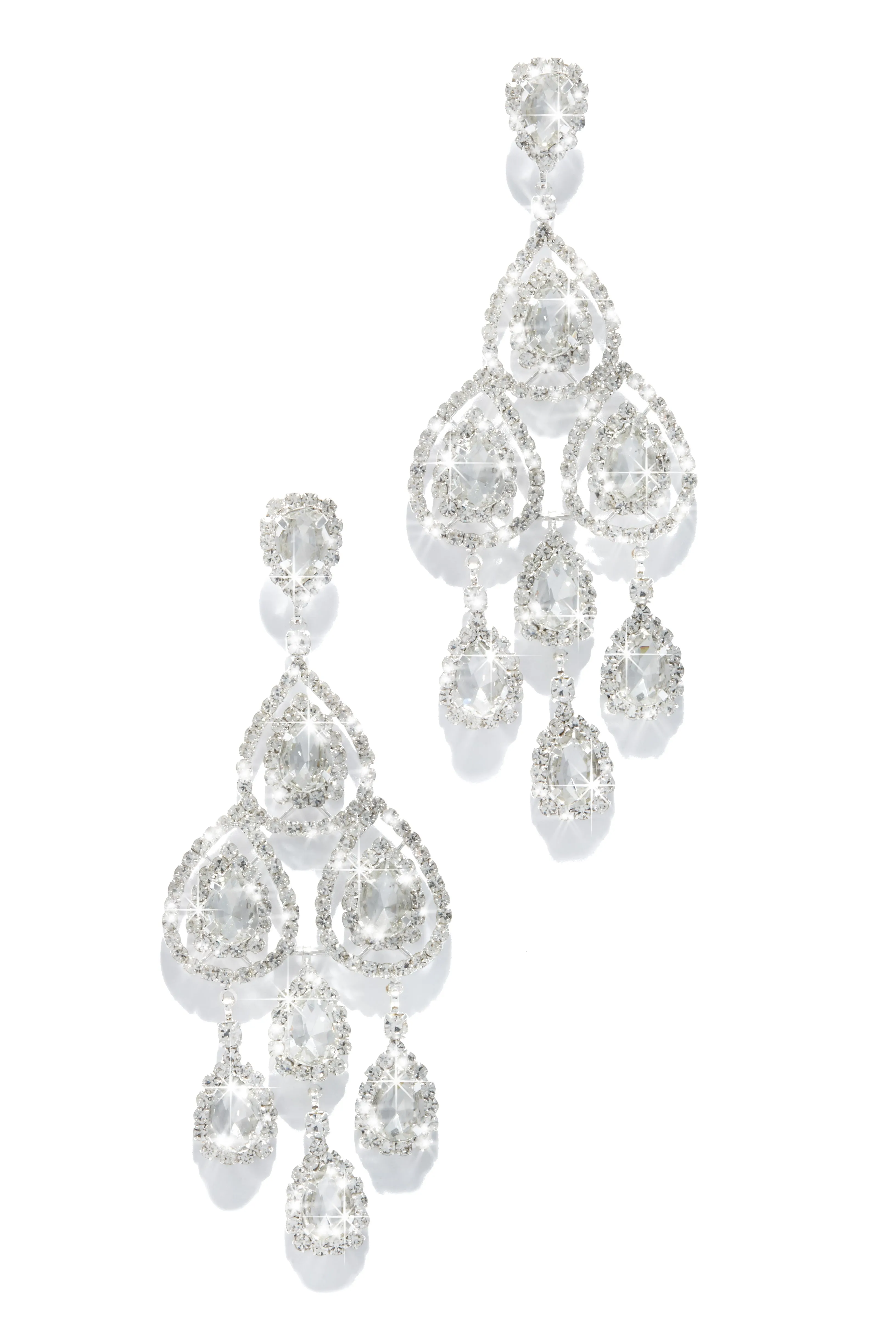 Gisellia Embellished Chandelier Earring - Silver sold by Miss Lola product image thumbnail 3