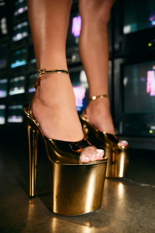 Sapphire Platform High Heels - Gold sold by Miss Lola