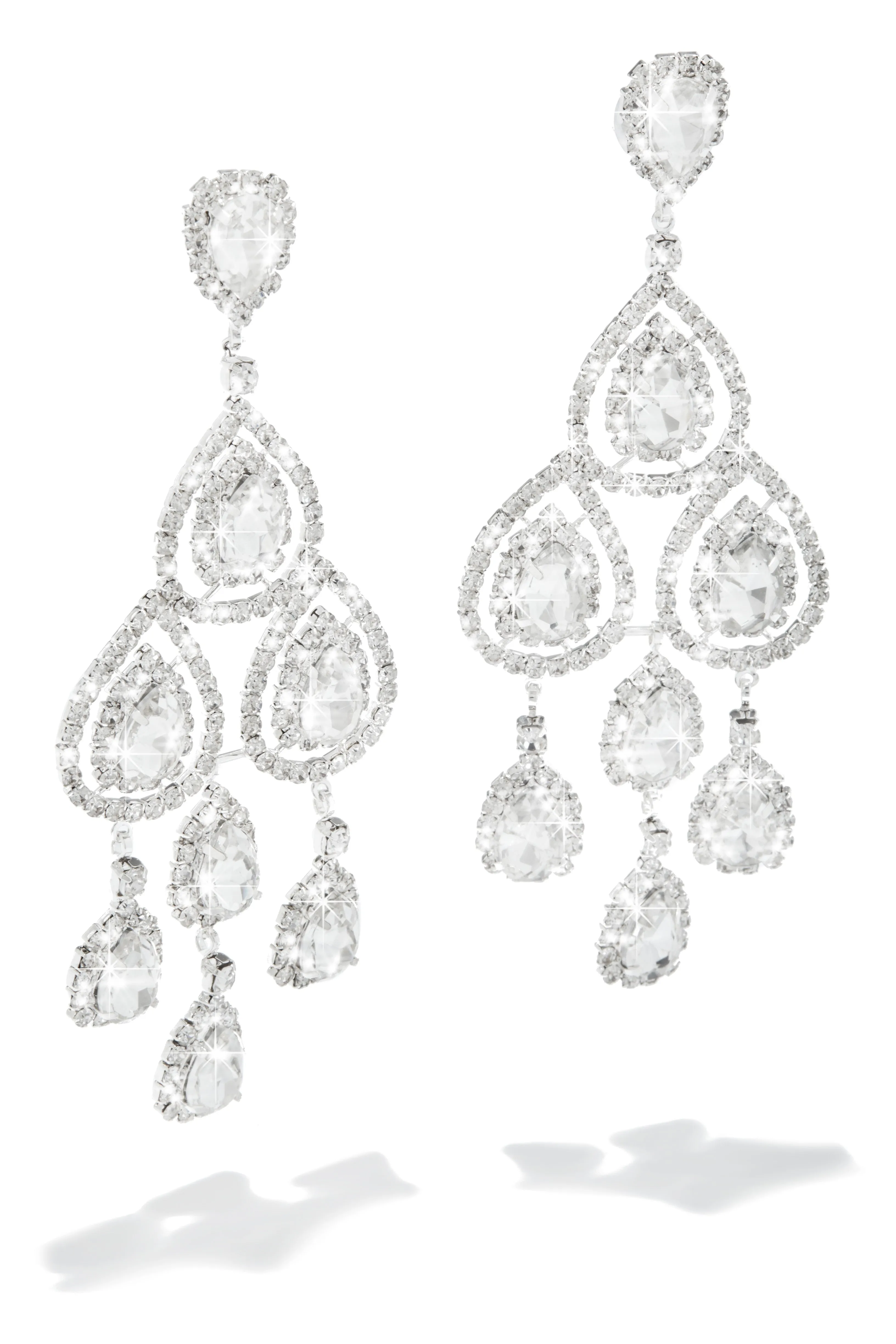 Gisellia Embellished Chandelier Earring - Silver sold by Miss Lola