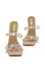 Life Is A Party Embellished High Heel Mules - Nude sold by Miss Lola