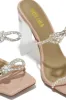 Life Is A Party Embellished High Heel Mules - Nude sold by Miss Lola