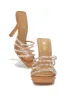 Champagne Taste Embellished High Heel Mules - Nude sold by Miss Lola