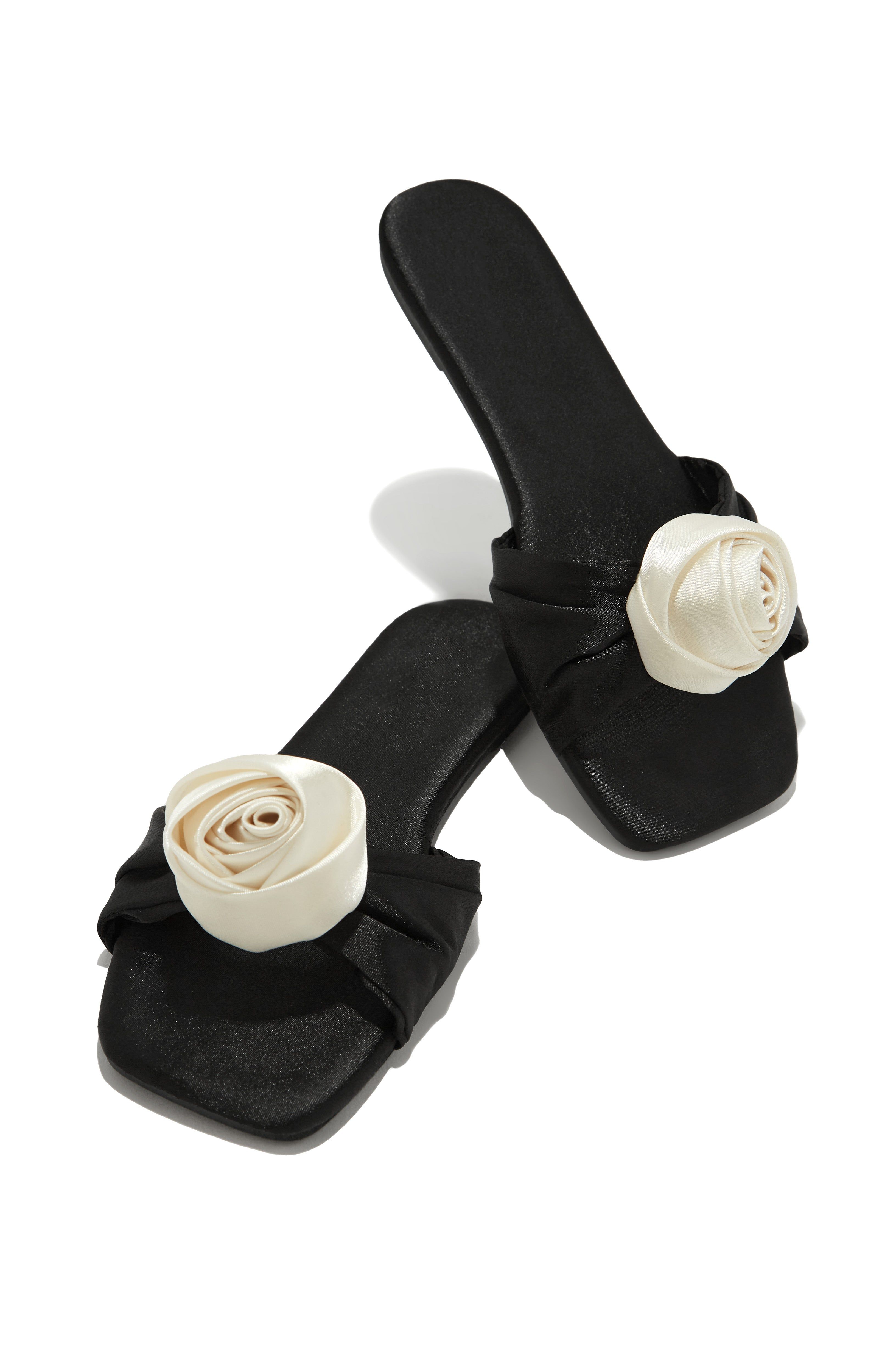 Roselin Rosette Slip On Sandals - Black sold by Miss Lola product image thumbnail 5