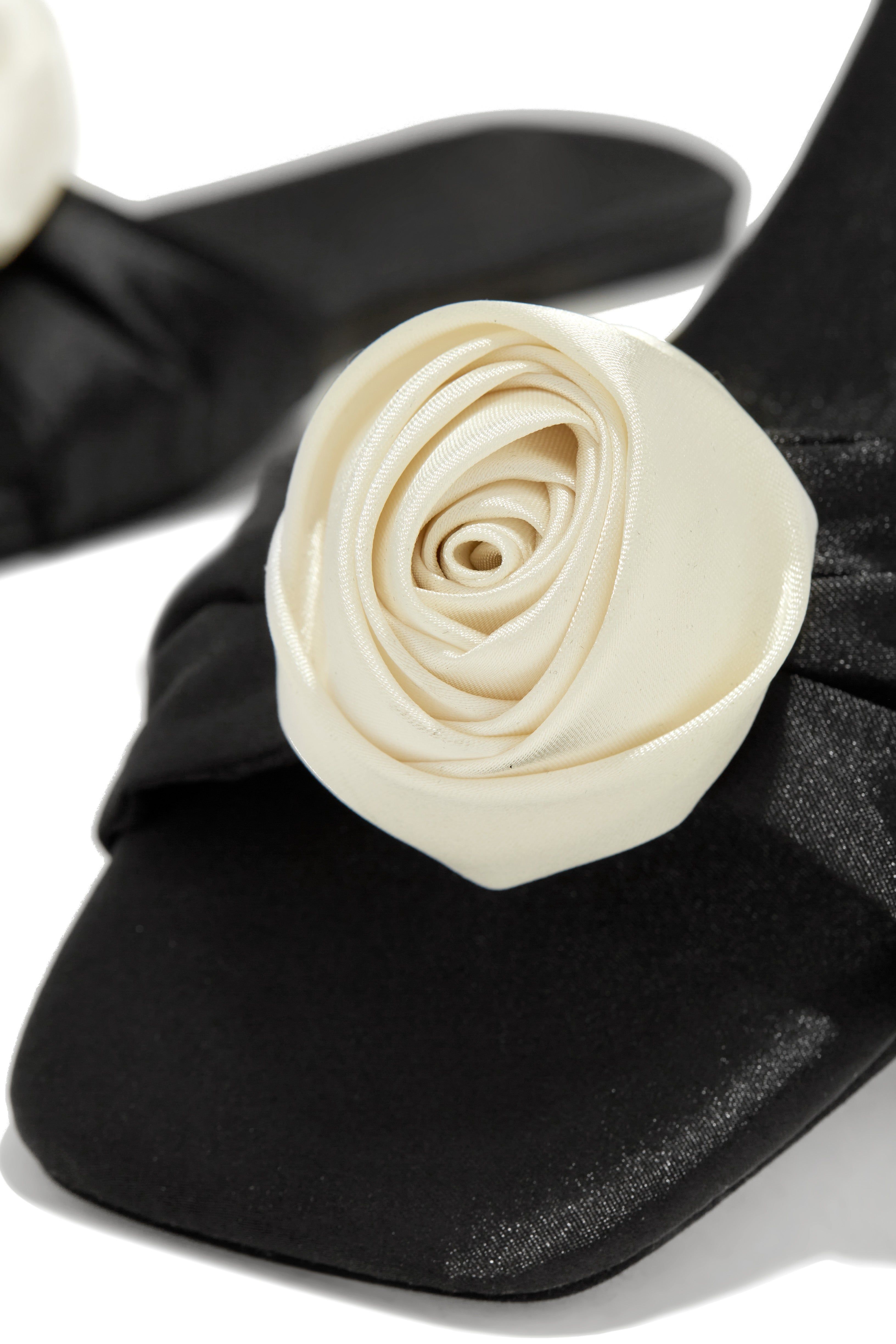 Roselin Rosette Slip On Sandals - Black sold by Miss Lola product image thumbnail 3