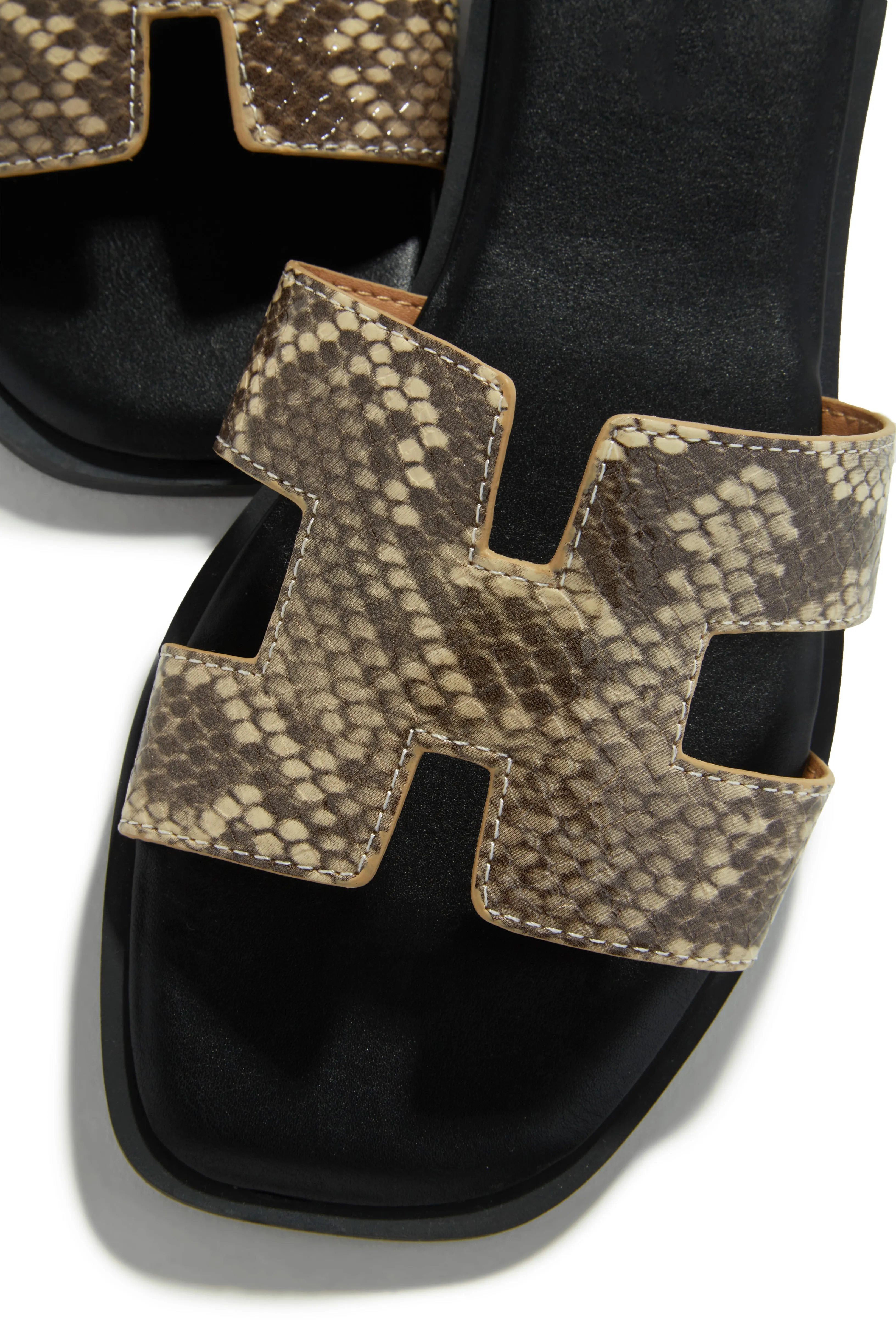 Miraya Slip On Sandals - Snake sold by Miss Lola product image thumbnail 3