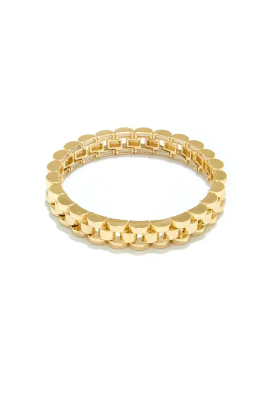 Amy Elastic Band Bracelet - Gold made by Miss Lola