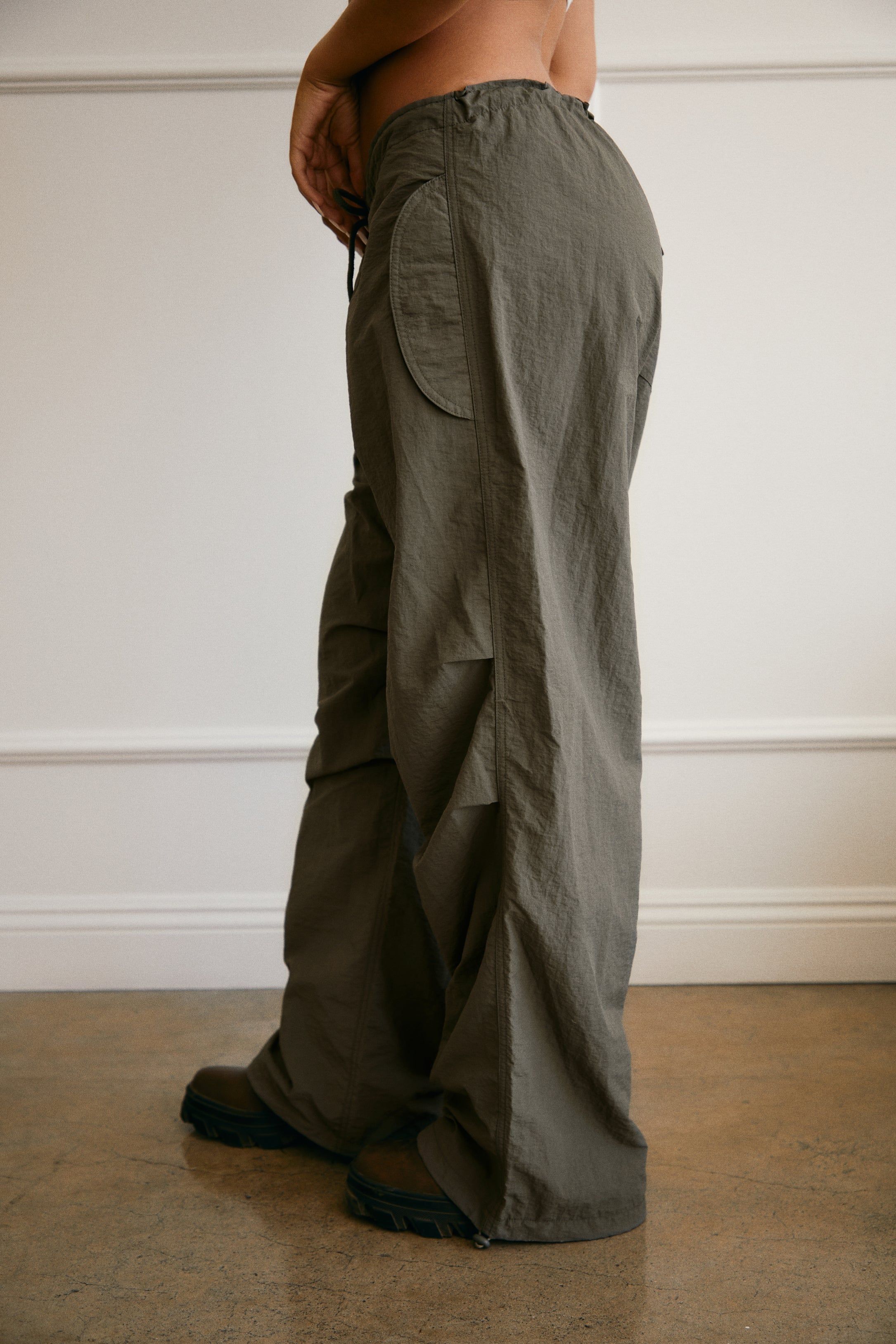 Always Ready Nylon Wide Leg Pant - Olive sold by Miss Lola product image thumbnail 5