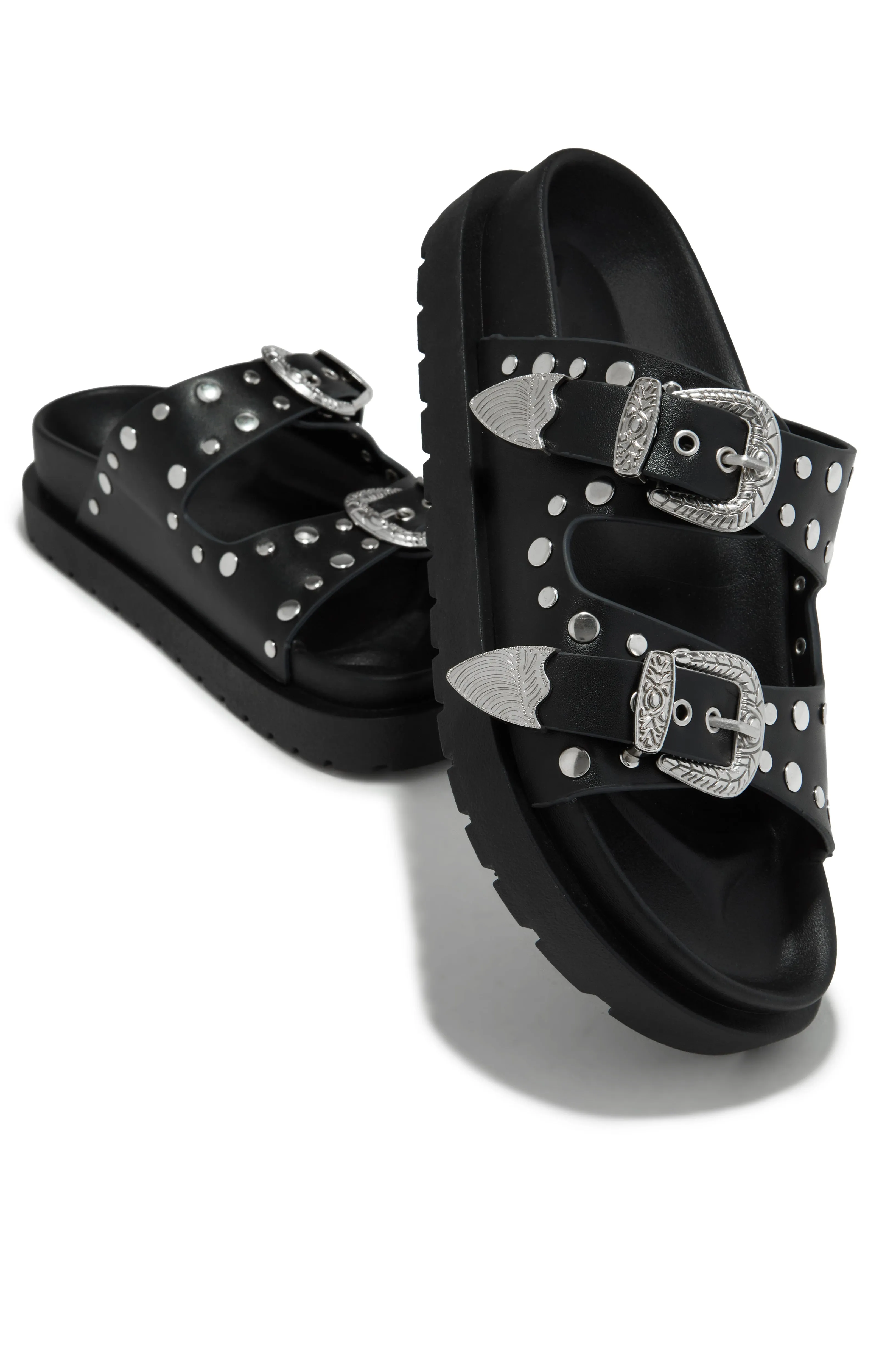 Kenzia Chunky Slip On Sandals - Black sold by Miss Lola product image thumbnail 4