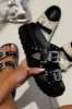Kenzia Chunky Slip On Sandals - Black sold by Miss Lola