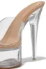 Angel Clear Platform High Heel Mules - Nude sold by Miss Lola
