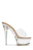 Angel Clear Platform High Heel Mules - Nude sold by Miss Lola