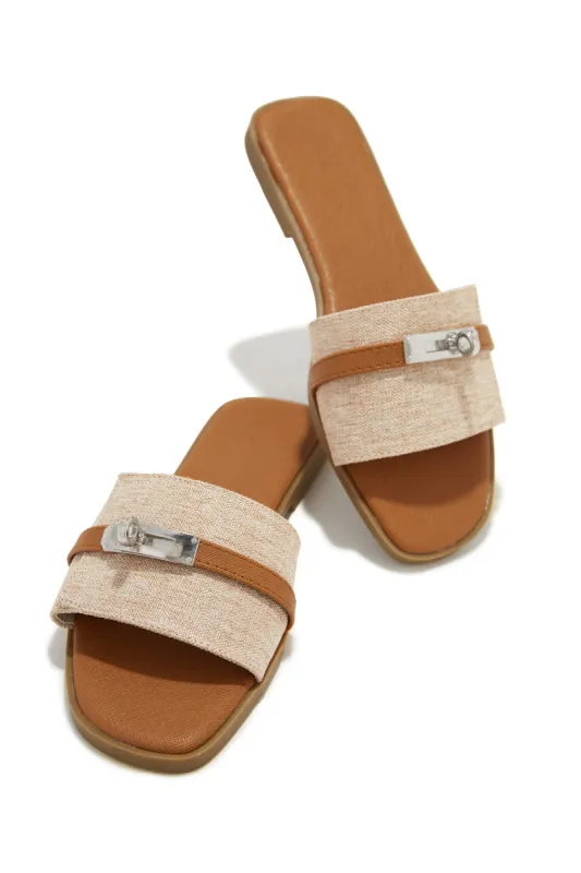 Bianca Slip On Sandals - Natural sold by Miss Lola