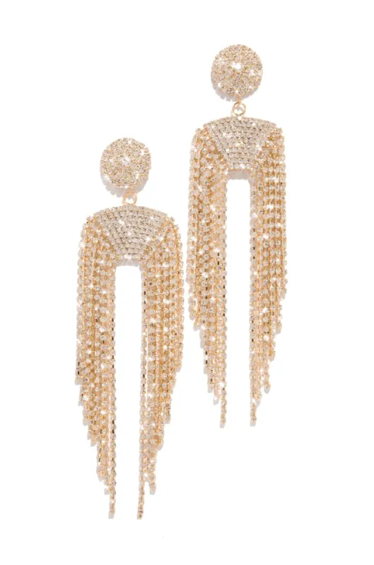 Ahlai Embellished Tassel Dangle Earring - Gold sold by Miss Lola