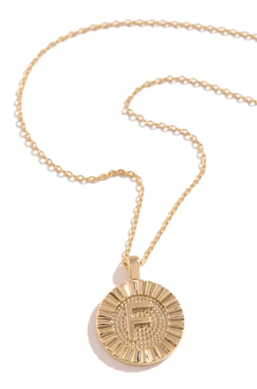 F Necklace - Gold sold by Miss Lola