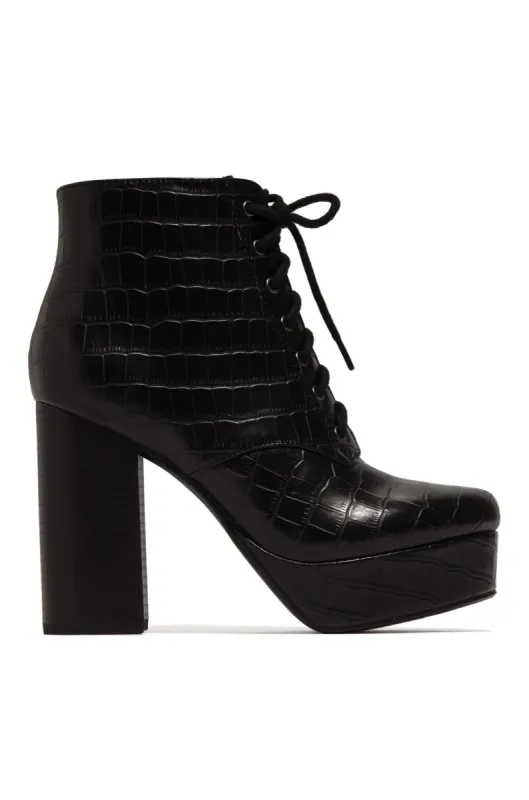 Take Me Higher - Black Croc sold by Miss Lola