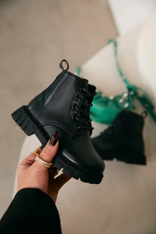 Ariella Lace Up Boots - Black sold by Miss Lola